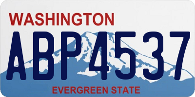 WA license plate ABP4537
