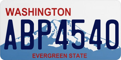 WA license plate ABP4540