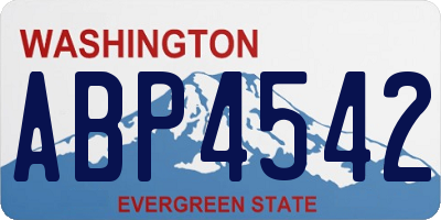 WA license plate ABP4542