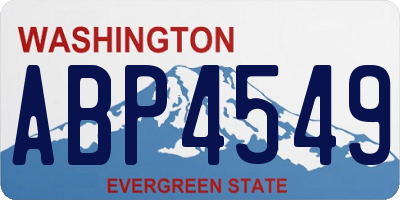 WA license plate ABP4549