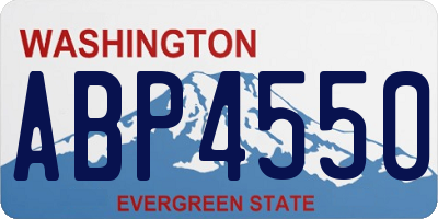 WA license plate ABP4550
