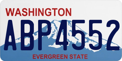 WA license plate ABP4552
