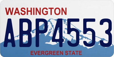WA license plate ABP4553
