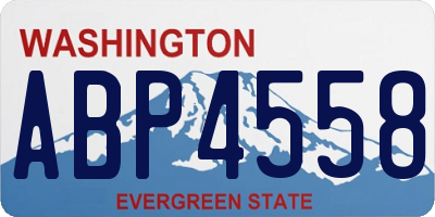 WA license plate ABP4558