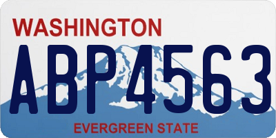 WA license plate ABP4563