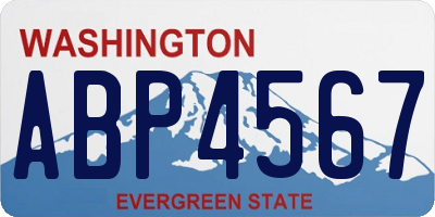 WA license plate ABP4567