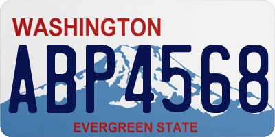 WA license plate ABP4568