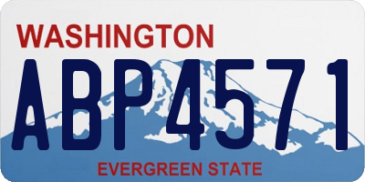 WA license plate ABP4571