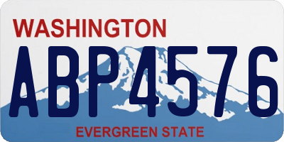 WA license plate ABP4576