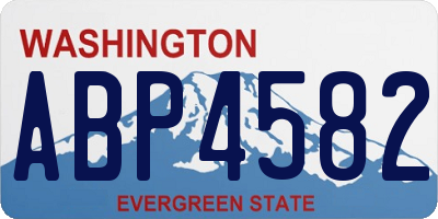 WA license plate ABP4582
