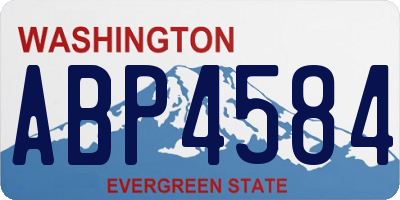 WA license plate ABP4584