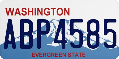 WA license plate ABP4585