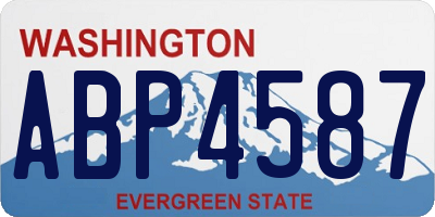 WA license plate ABP4587