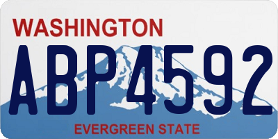 WA license plate ABP4592