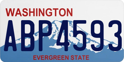 WA license plate ABP4593