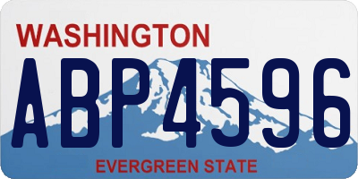 WA license plate ABP4596