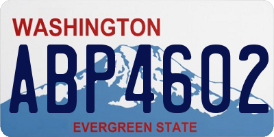 WA license plate ABP4602
