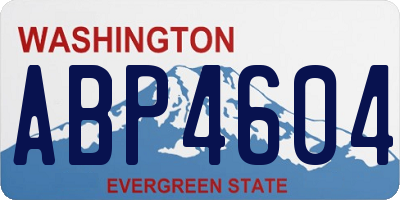 WA license plate ABP4604