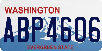 WA license plate ABP4606