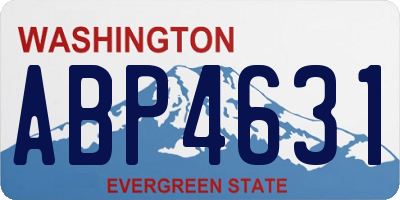 WA license plate ABP4631