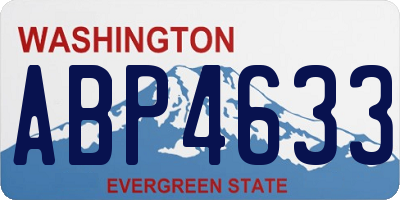 WA license plate ABP4633