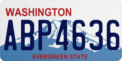 WA license plate ABP4636