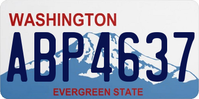 WA license plate ABP4637