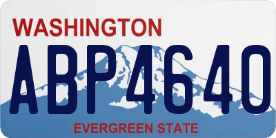 WA license plate ABP4640
