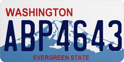 WA license plate ABP4643
