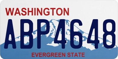 WA license plate ABP4648