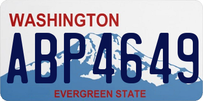 WA license plate ABP4649