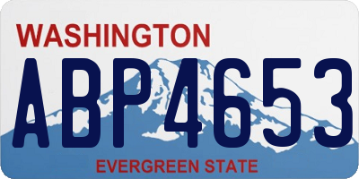 WA license plate ABP4653