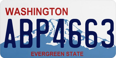 WA license plate ABP4663