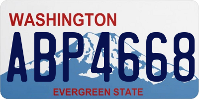 WA license plate ABP4668