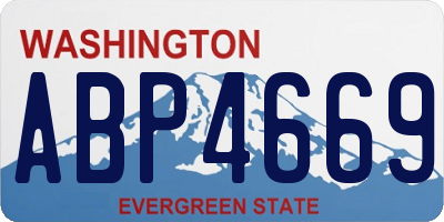 WA license plate ABP4669
