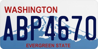 WA license plate ABP4670