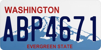WA license plate ABP4671