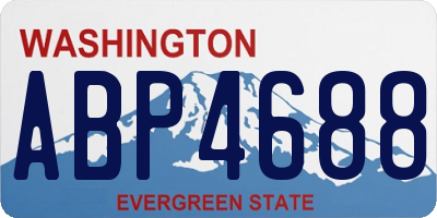 WA license plate ABP4688