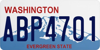 WA license plate ABP4701
