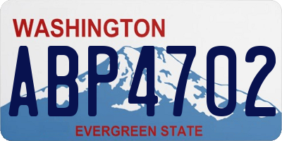 WA license plate ABP4702