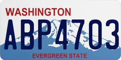 WA license plate ABP4703