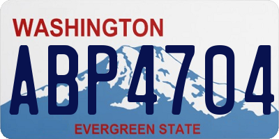 WA license plate ABP4704
