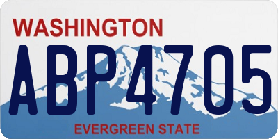 WA license plate ABP4705