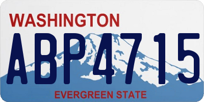 WA license plate ABP4715