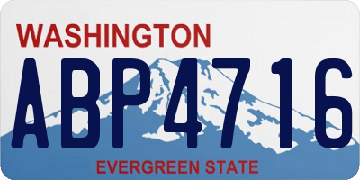 WA license plate ABP4716