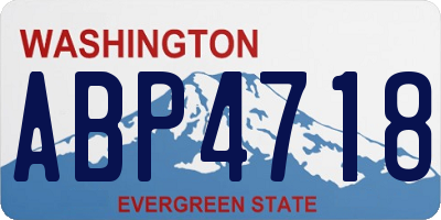 WA license plate ABP4718