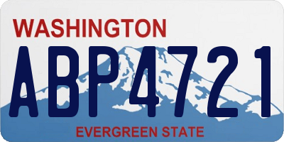 WA license plate ABP4721