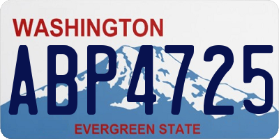 WA license plate ABP4725