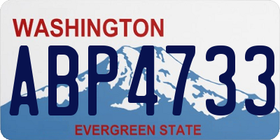 WA license plate ABP4733