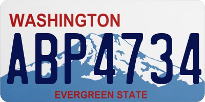 WA license plate ABP4734